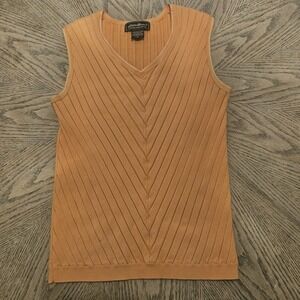 Eddie Bauer Women's Stretch Prima Cotton V-neck‎ Sweater Vest Size Small